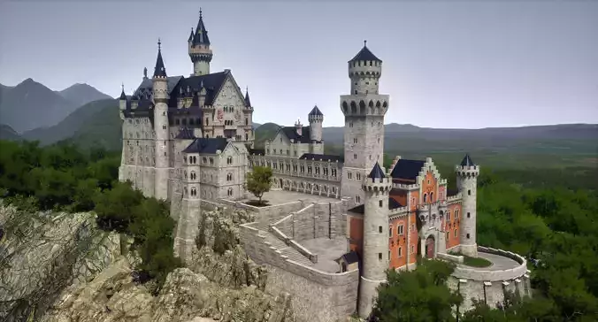 Castle Neuschwanstein Germany 3D model 3