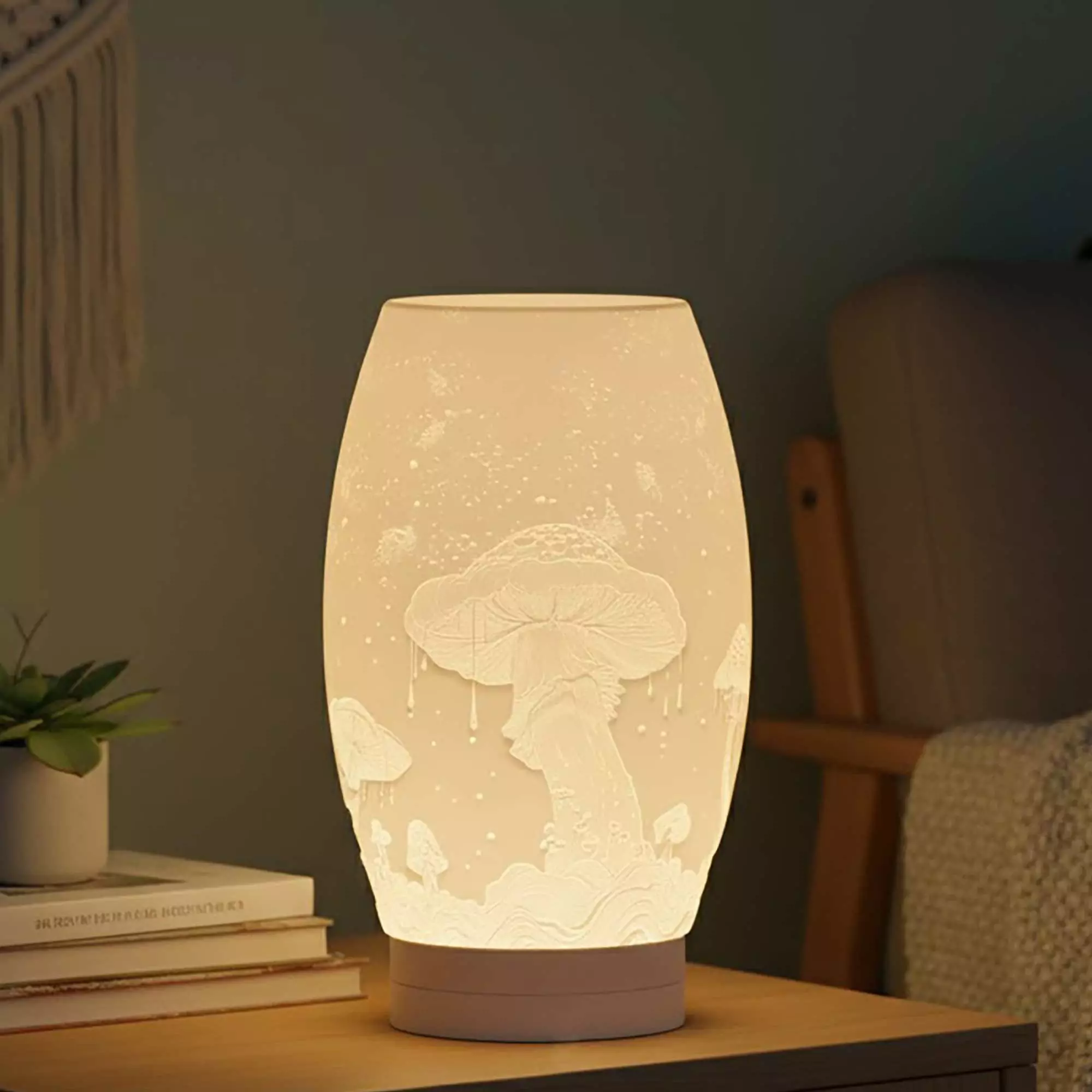 Mushroom Lamp Shade STL file no supports 3D print model