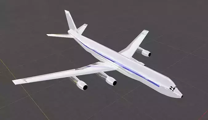 DC-8-62 Style Quad Engine Jetliner - Custom 1950s Plane