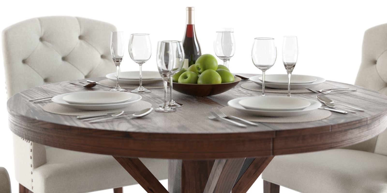 Pottery Barn Benchwright and Lorraine 1 3D model_2