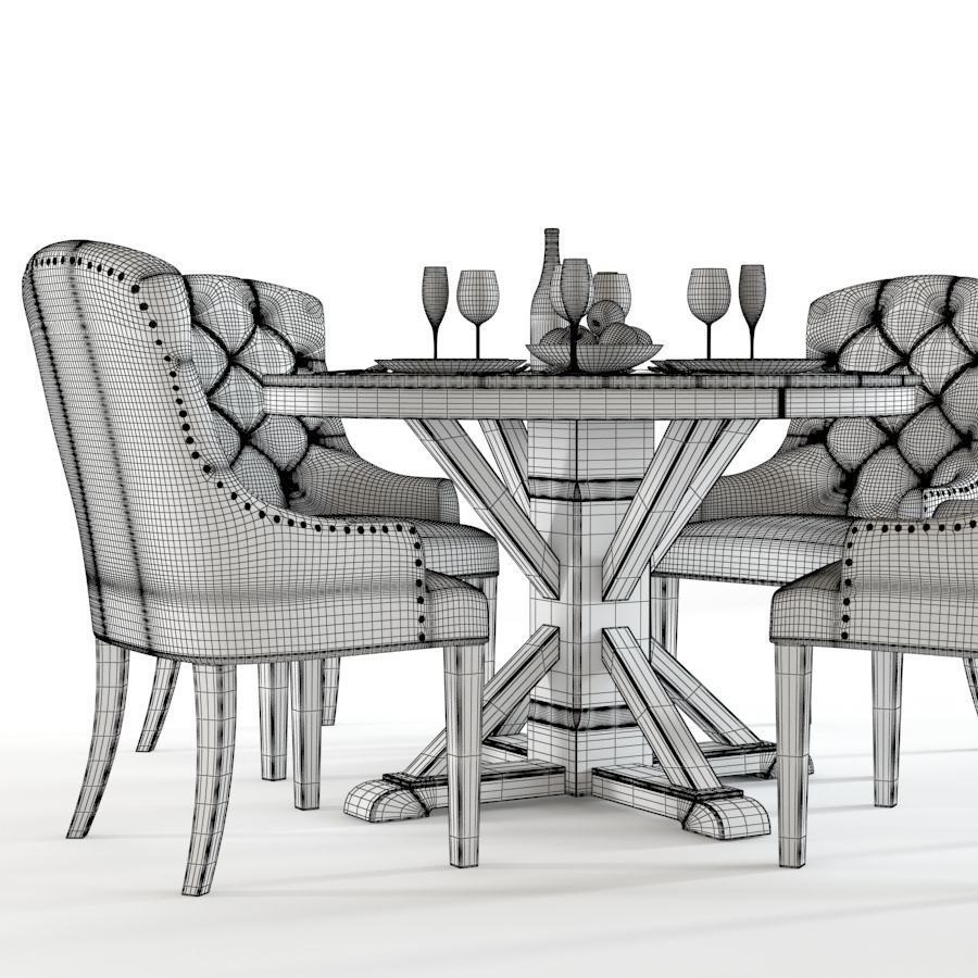 Pottery Barn Benchwright and Lorraine 1 3D model_4