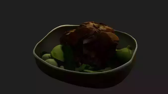Chinese Braised Pork Trotters  Low-poly 3D model 4