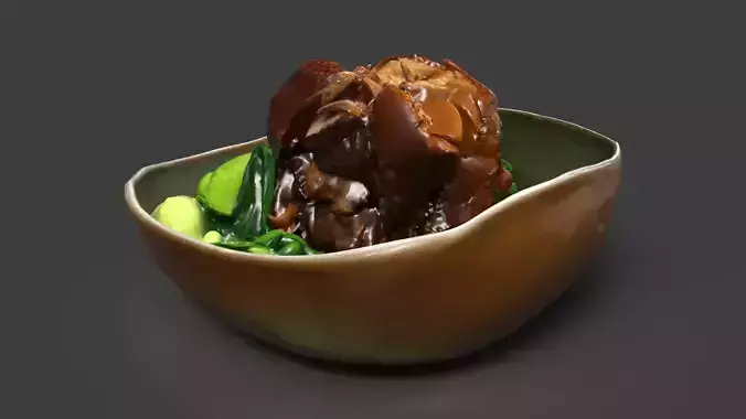 Chinese Braised Pork Trotters  Low-poly 3D model 3