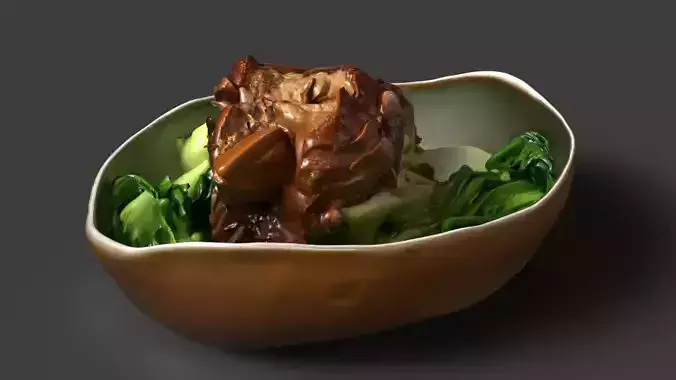 Chinese Braised Pork Trotters  Low-poly 3D model 6