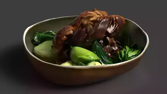 Chinese Braised Pork Trotters  Low-poly 3D model 5