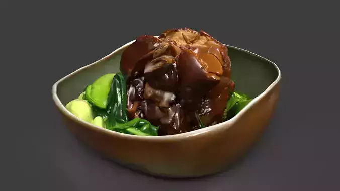 Chinese Braised Pork Trotters  Low-poly 3D model 2