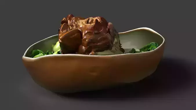 Chinese Braised Pork Trotters Low-poly 3D model