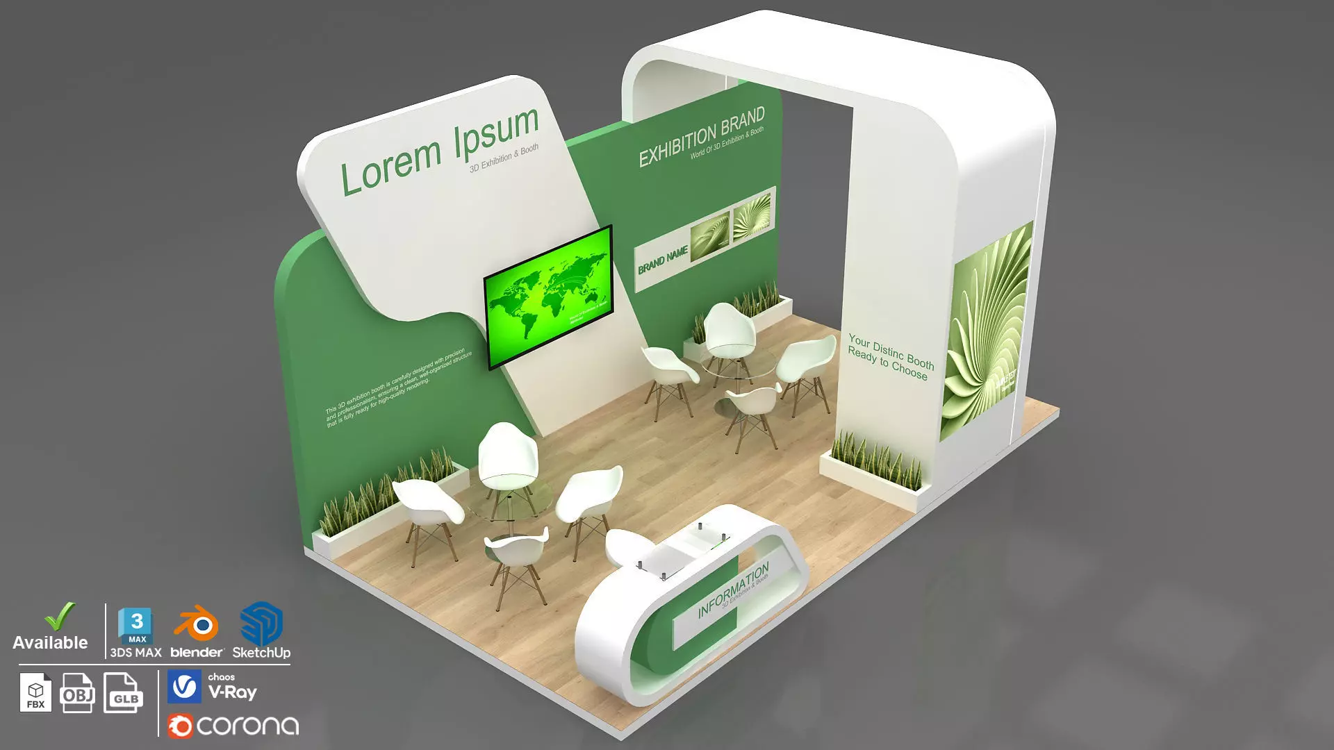 exhibition stall booth 3D model