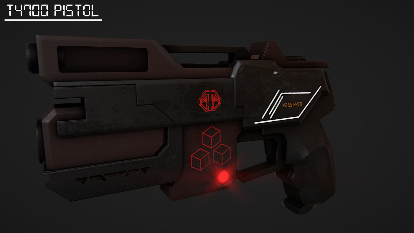 Sci fi laser Pistol Low-poly  3D model