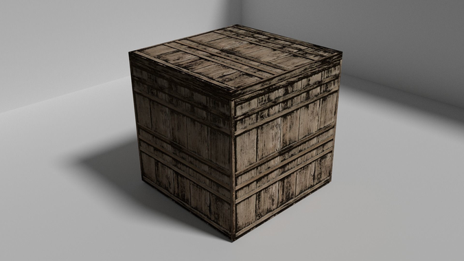 Free HD Wooden Crate Low Poly High Quality Box Containter Wood 