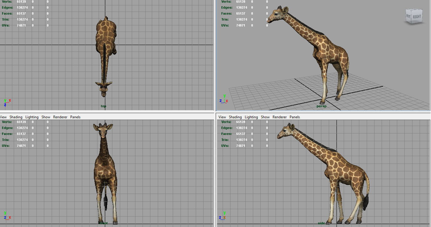 Giraffe Low-poly 3D model_4