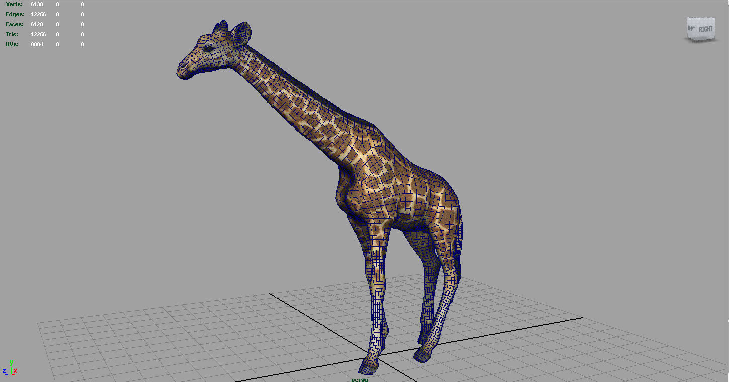 Giraffe Low-poly 3D model_13