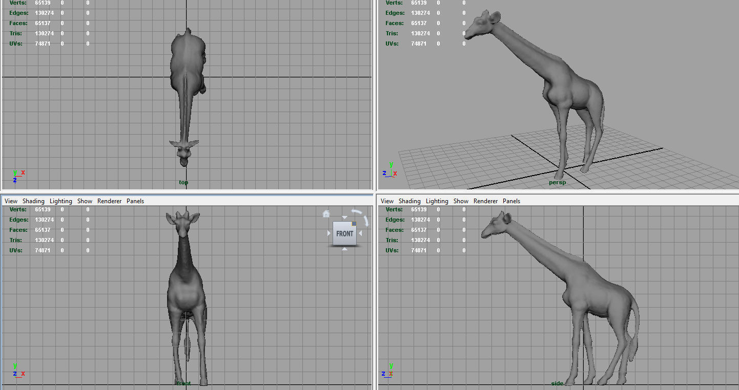 Giraffe Low-poly 3D model_7