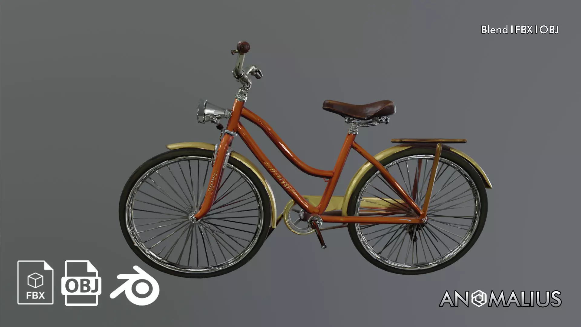 vintage bicycle prop 3D model