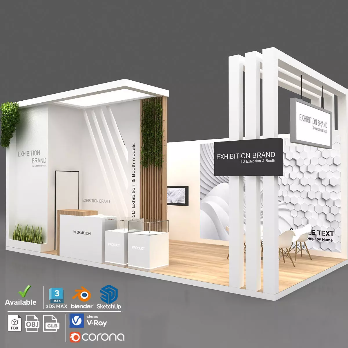 stall booth exhibition 3D model