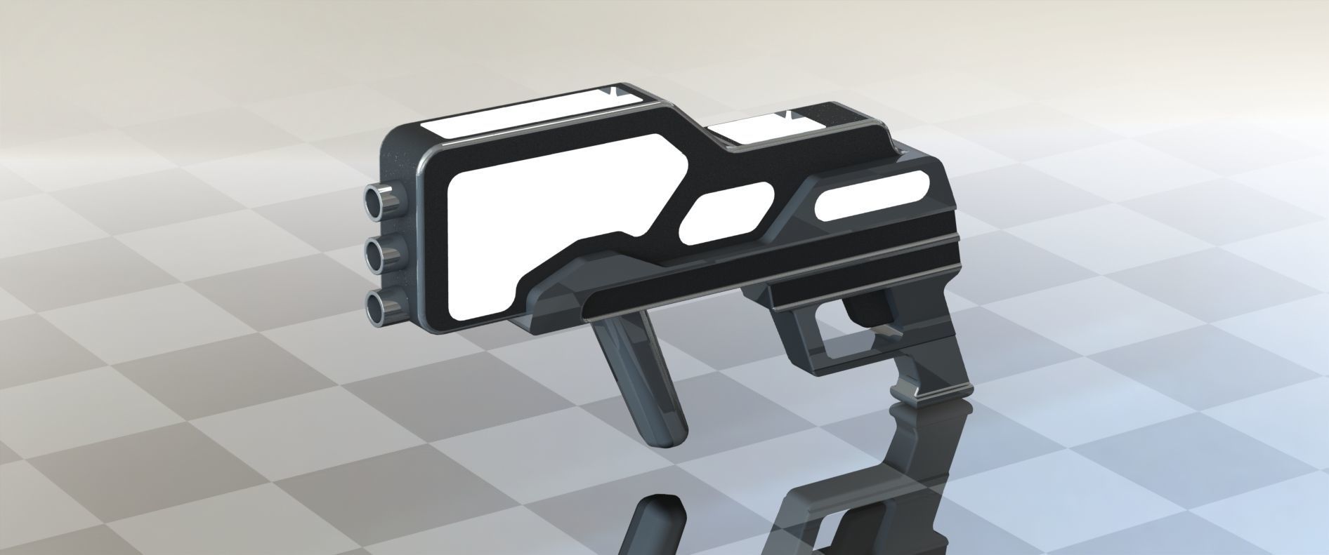 Conceptual Weapon Low-poly 3D model_3