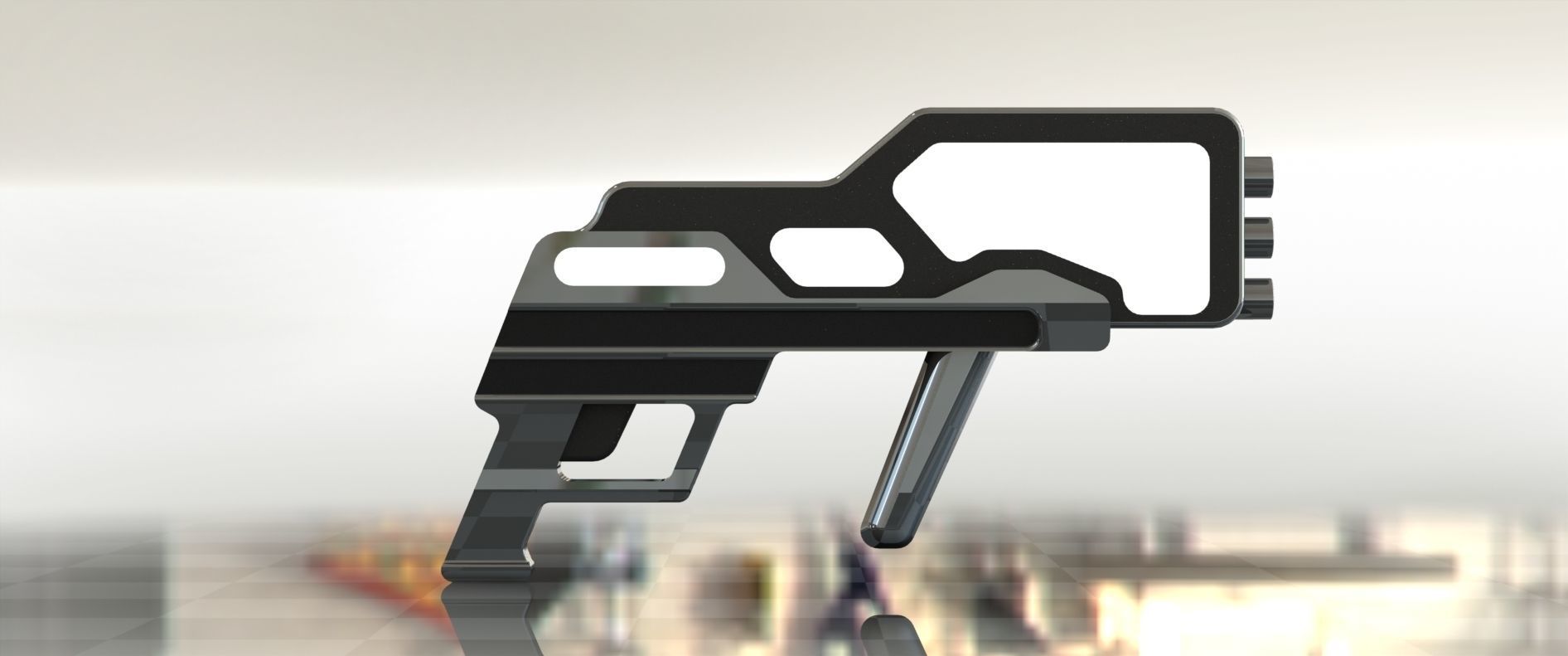 Conceptual Weapon Low-poly 3D model_7