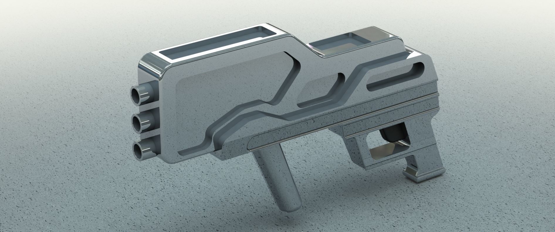 Conceptual Weapon Low-poly 3D model_4