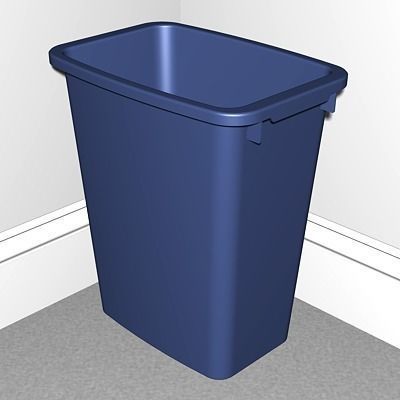 Plastic Trash Can Free low-poly 3D model