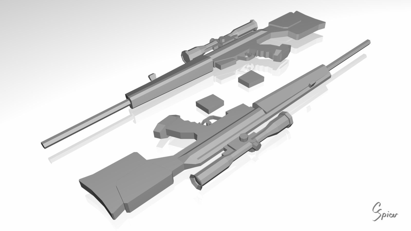 Low-Poly Weapons Collection 01 Low-poly 3D model_5