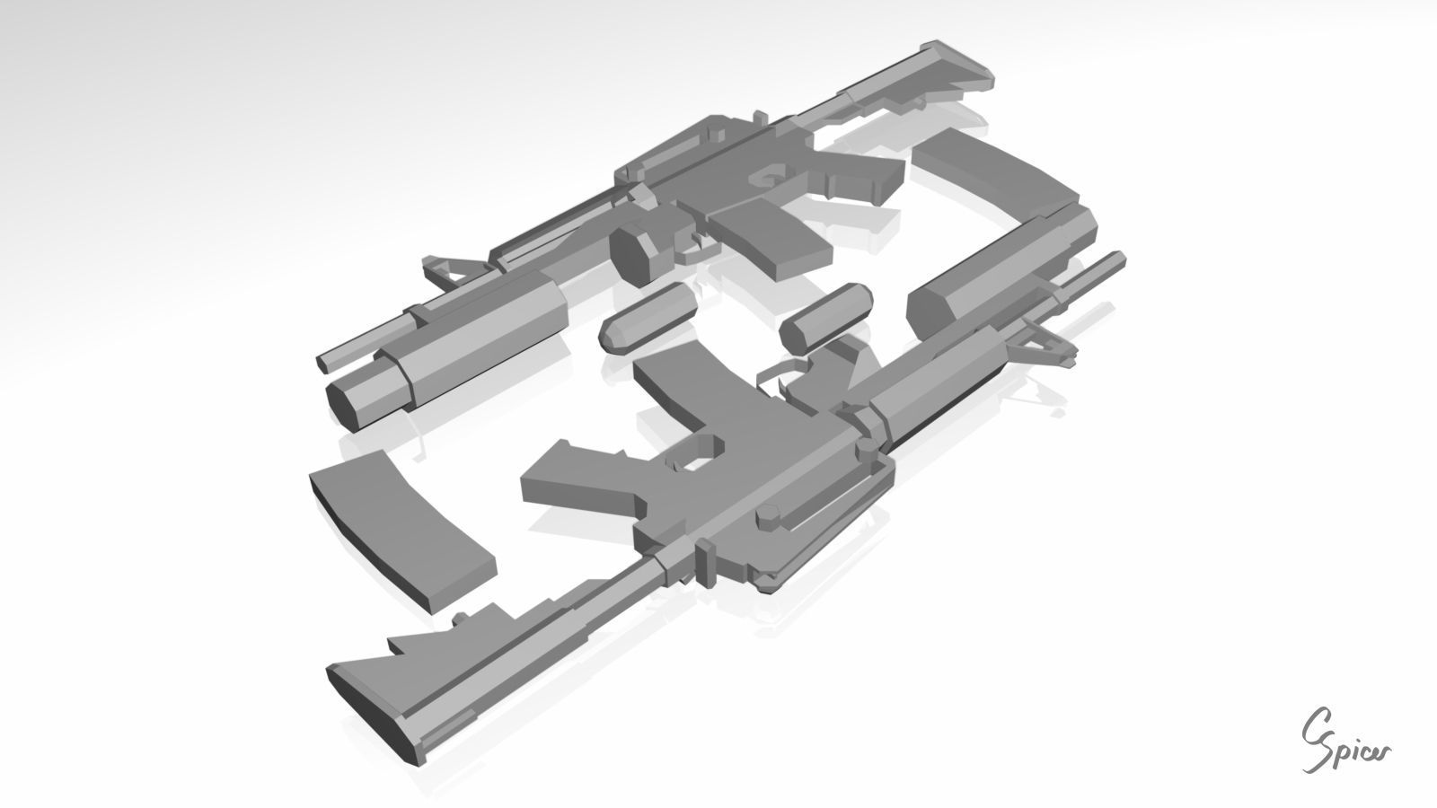 Low-Poly Weapons Collection 01 Low-poly 3D model_29