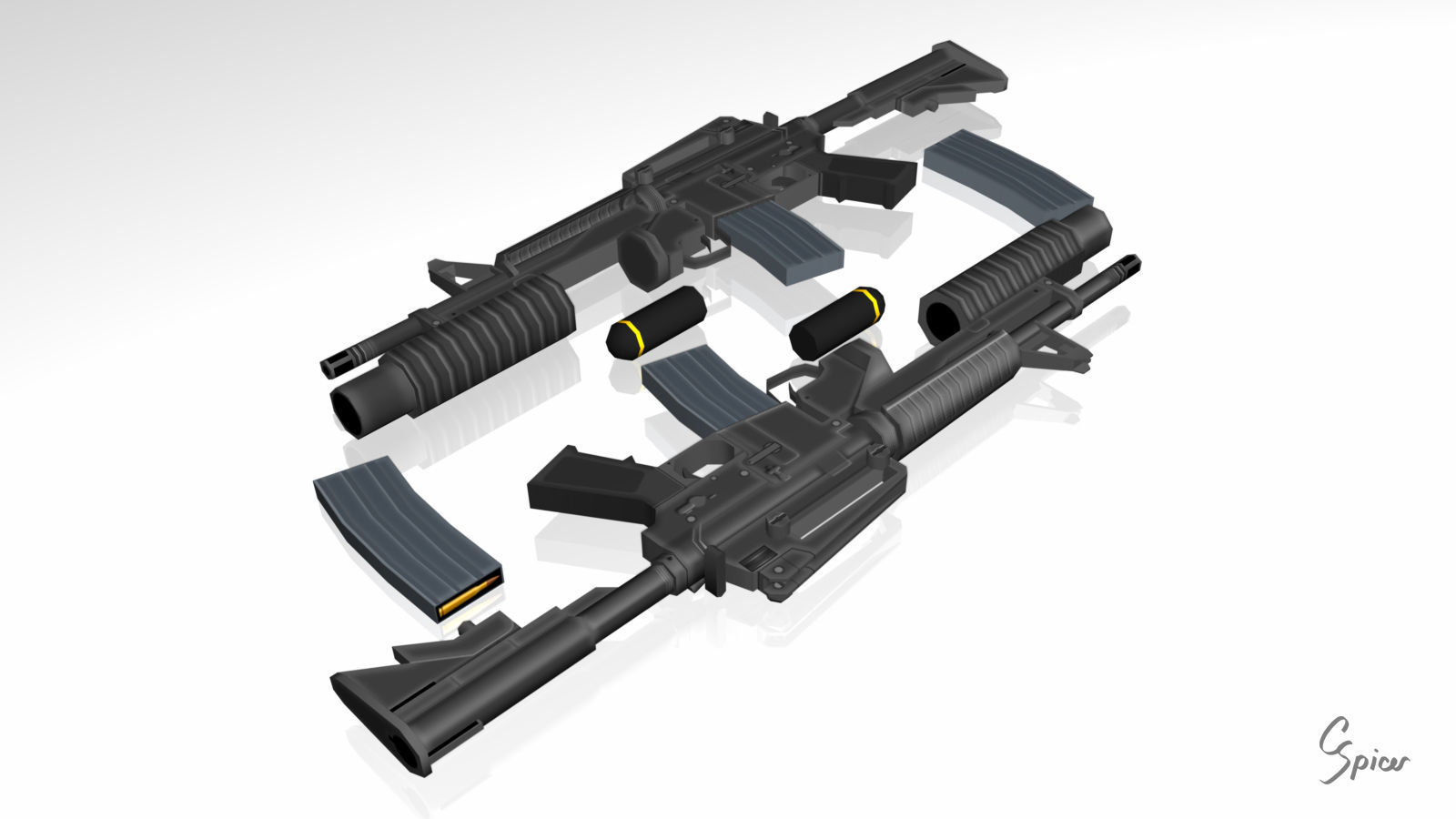 Low-Poly Weapons Collection 01 Low-poly 3D model_26