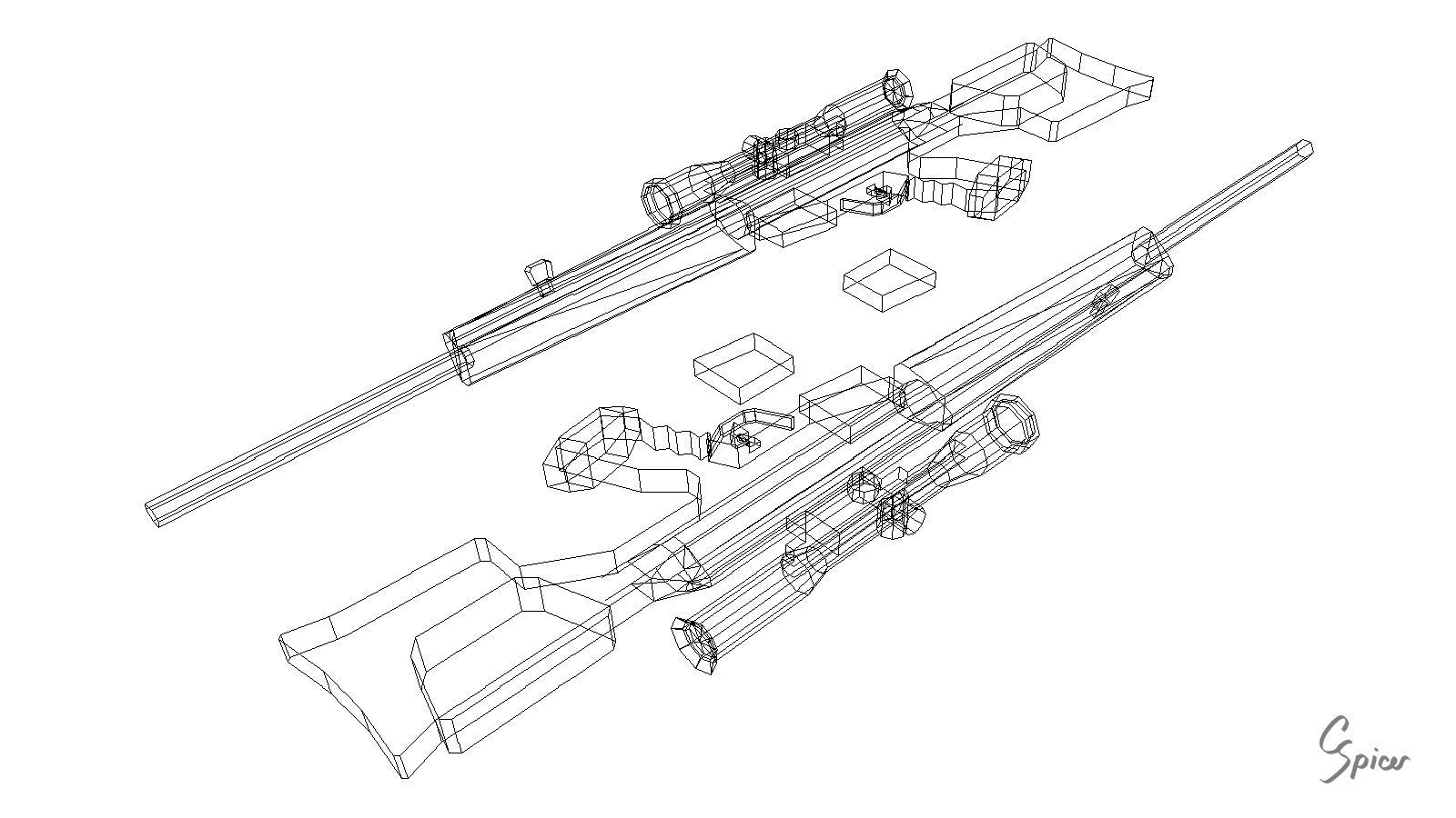 Low-Poly Weapons Collection 01 Low-poly 3D model_8
