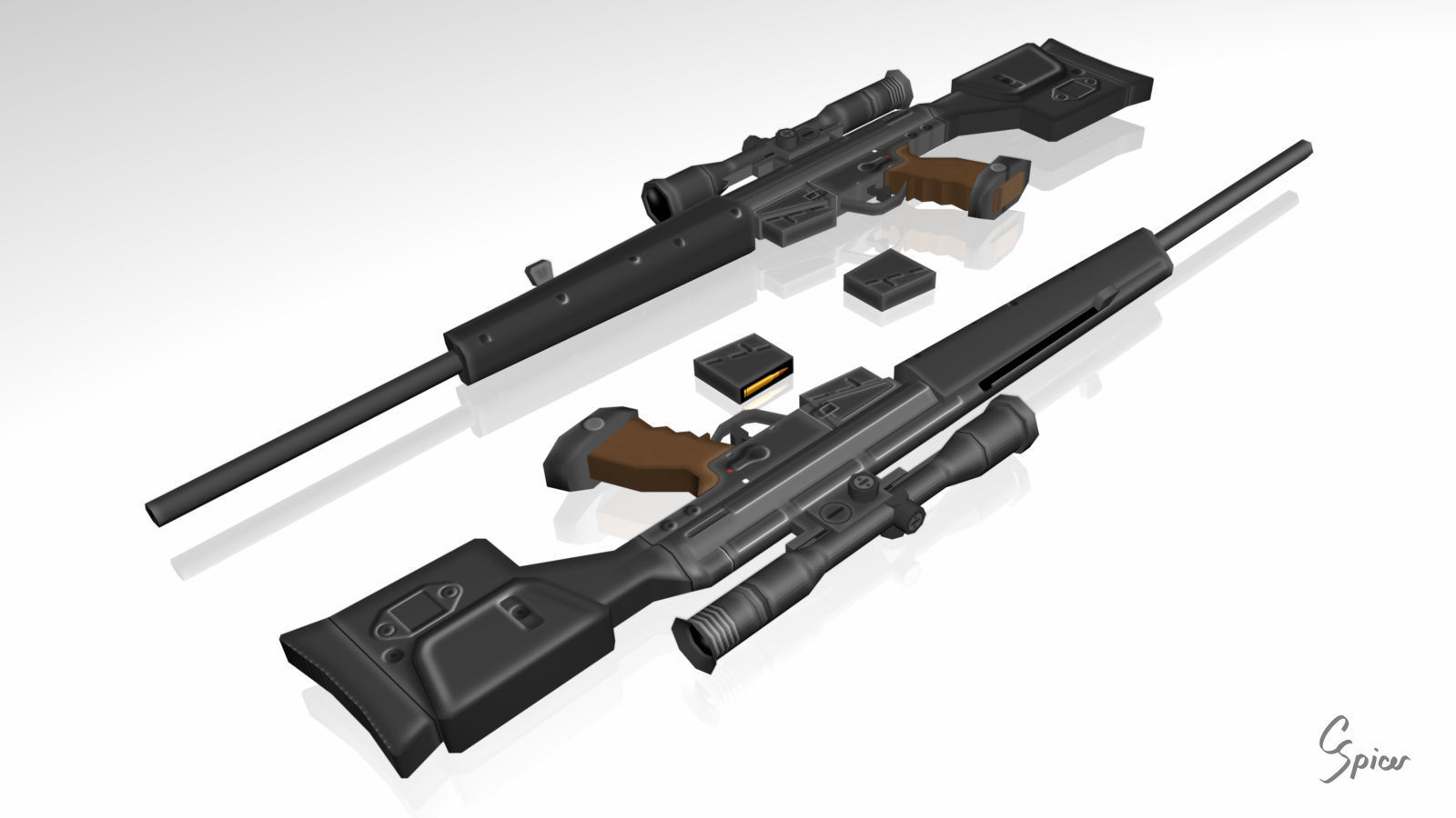 Low-Poly Weapons Collection 01 Low-poly 3D model_2