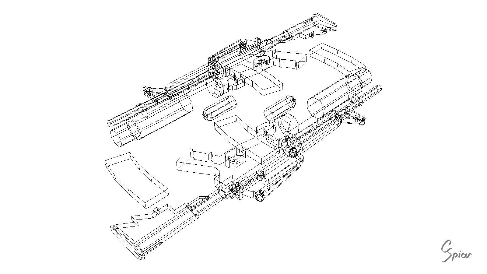 Low-Poly Weapons Collection 01 Low-poly 3D model_32