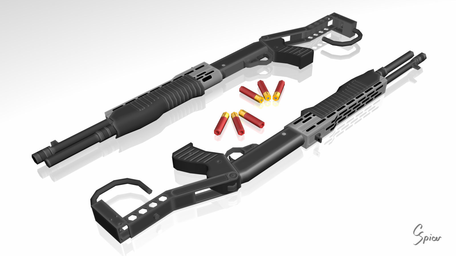 Low-Poly Weapons Collection 01 Low-poly 3D model_14