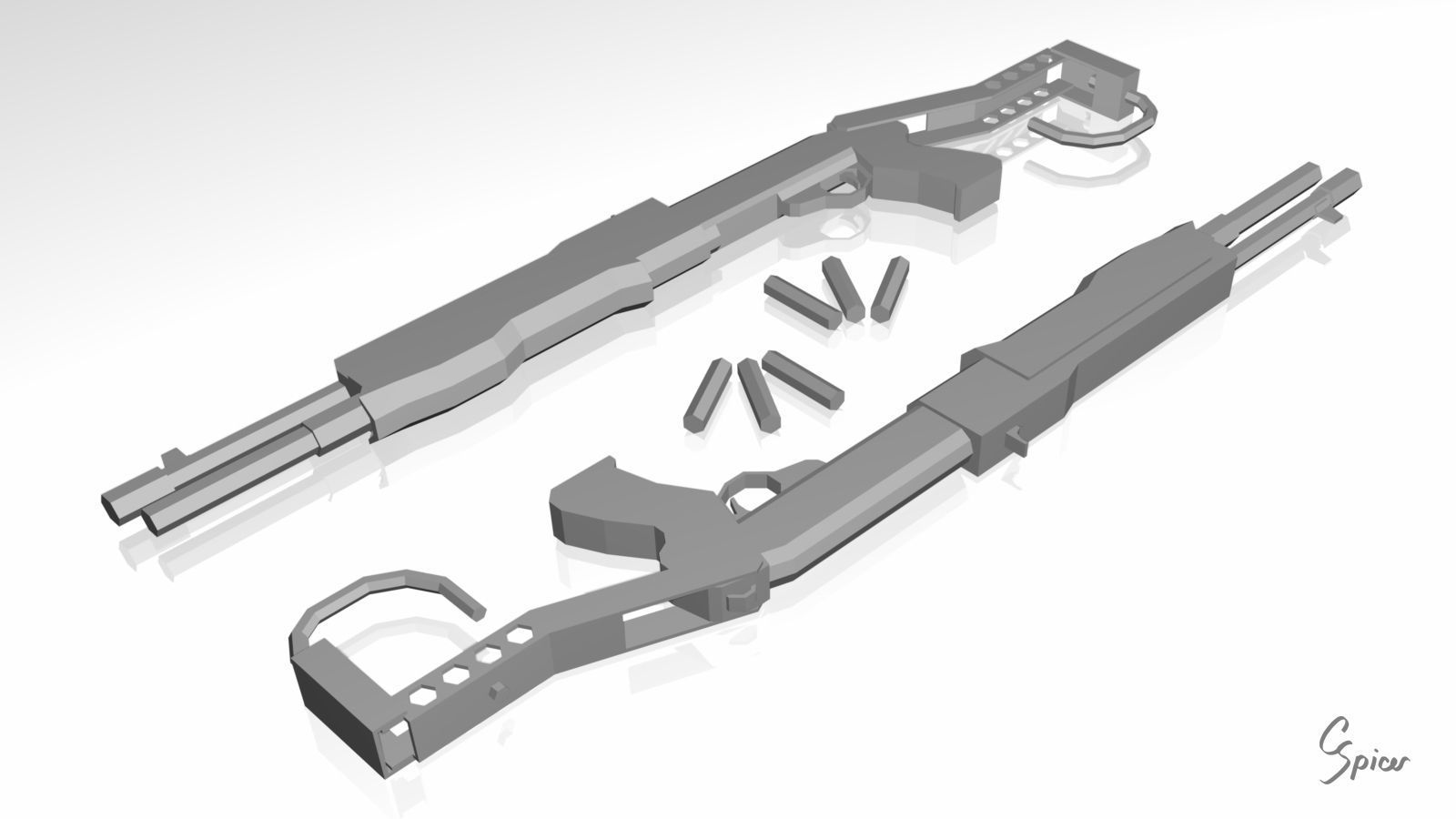 Low-Poly Weapons Collection 01 Low-poly 3D model_17