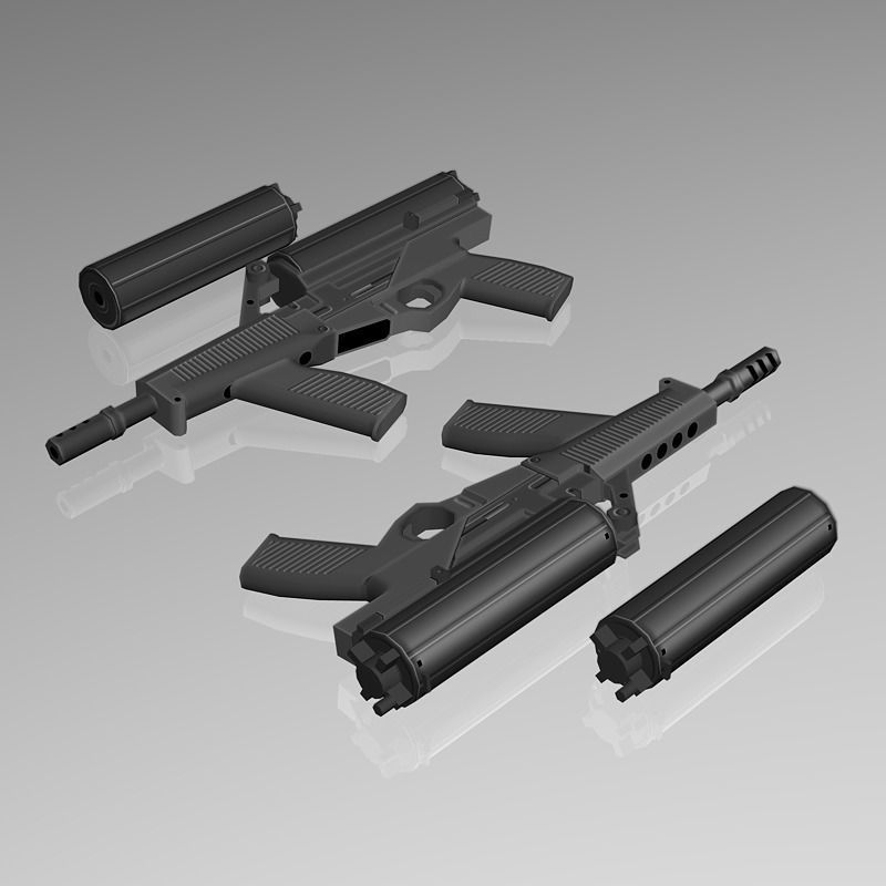 Weapons Collection 02 Low-poly 3D model_1