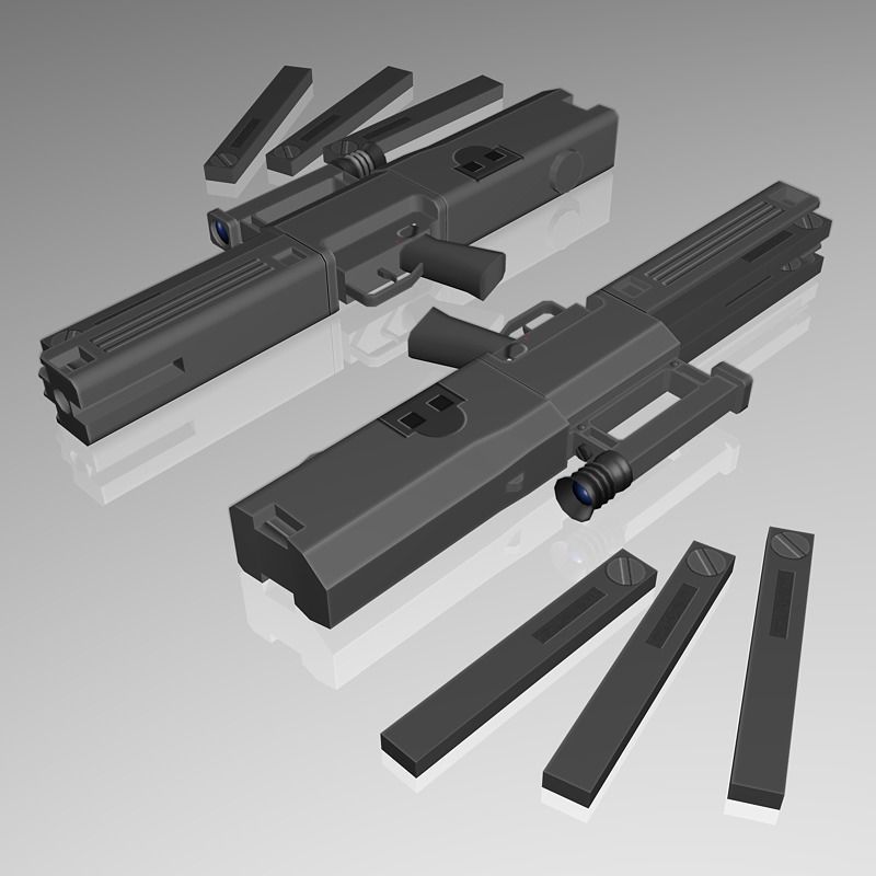 Weapons Collection 02 Low-poly 3D model_8