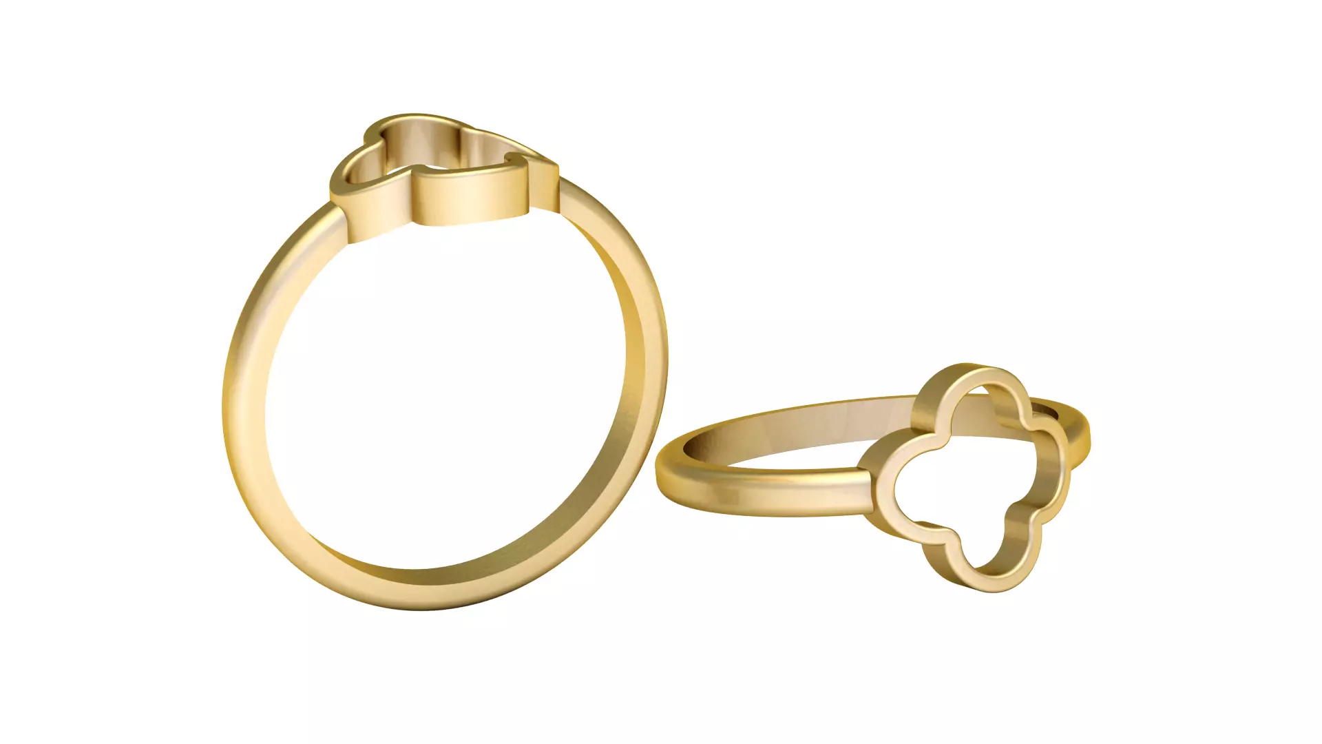 Minimalist Clover Outline Ring 3D Printable 3D print model