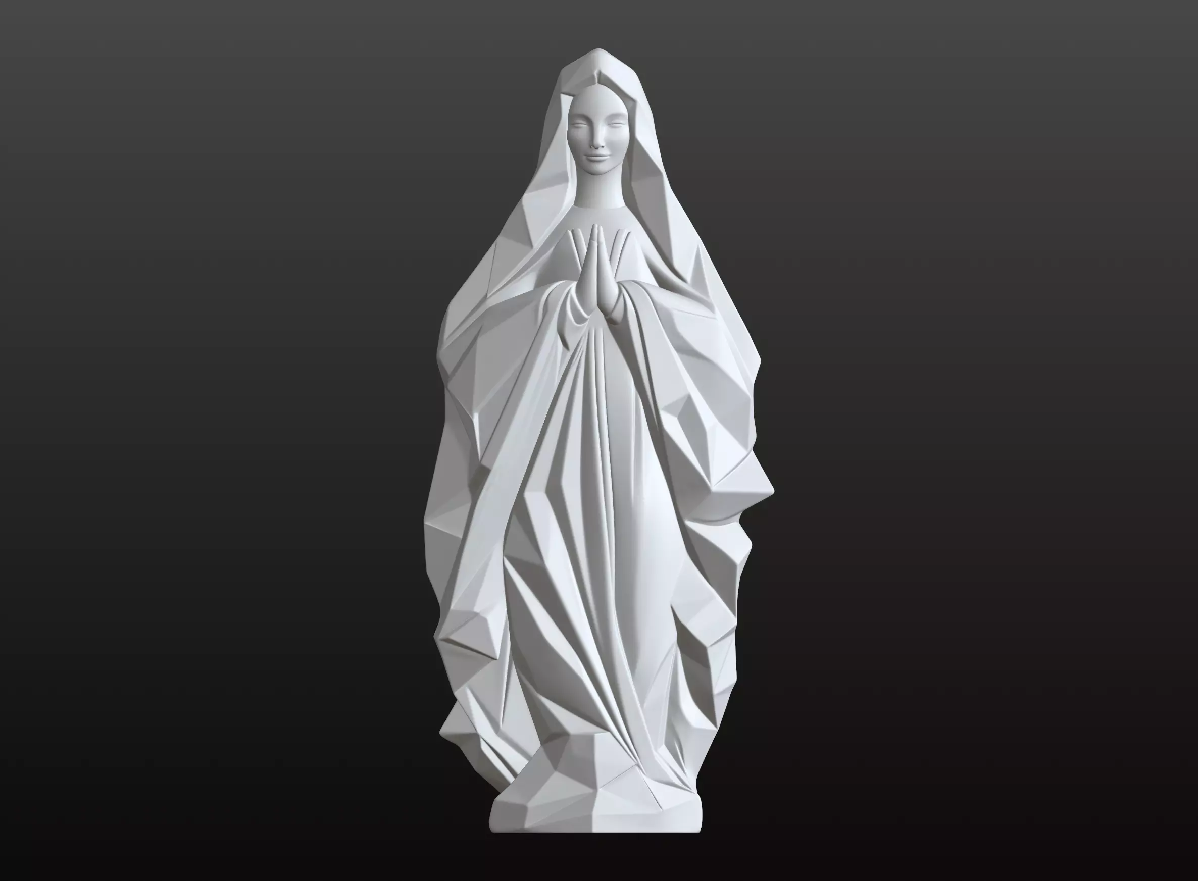 Geometric Madonna STL Modern Virgin Mary Sculpture 3D print model