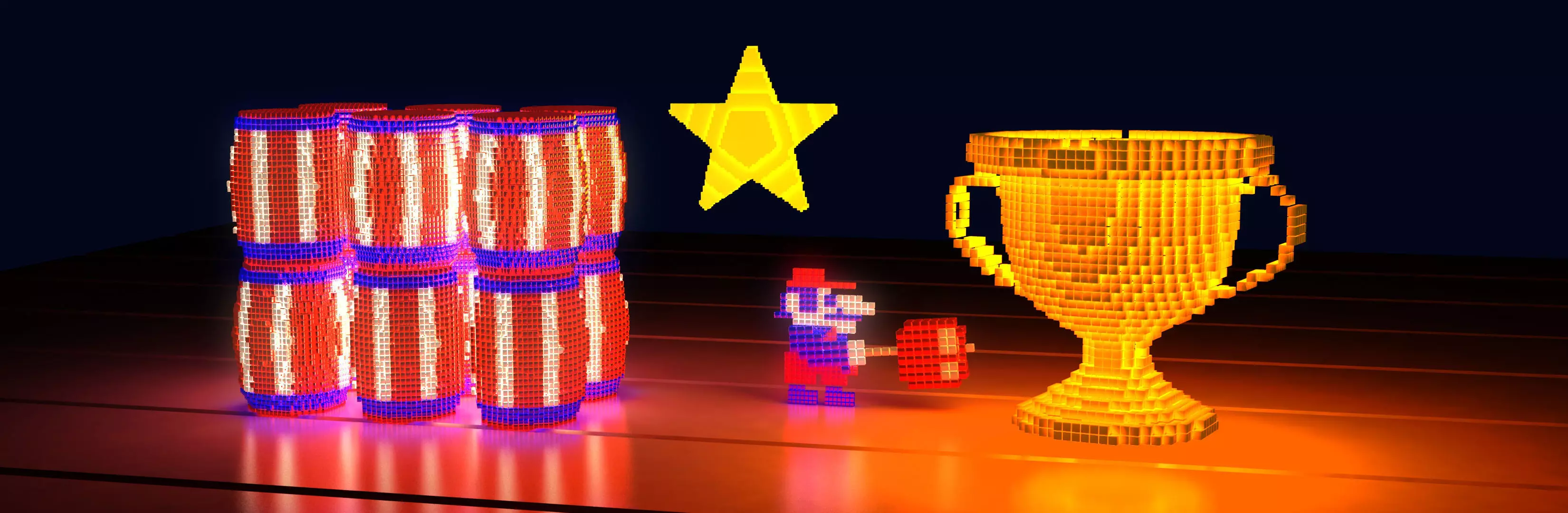 Video Game Retro Pixel Art 3D model
