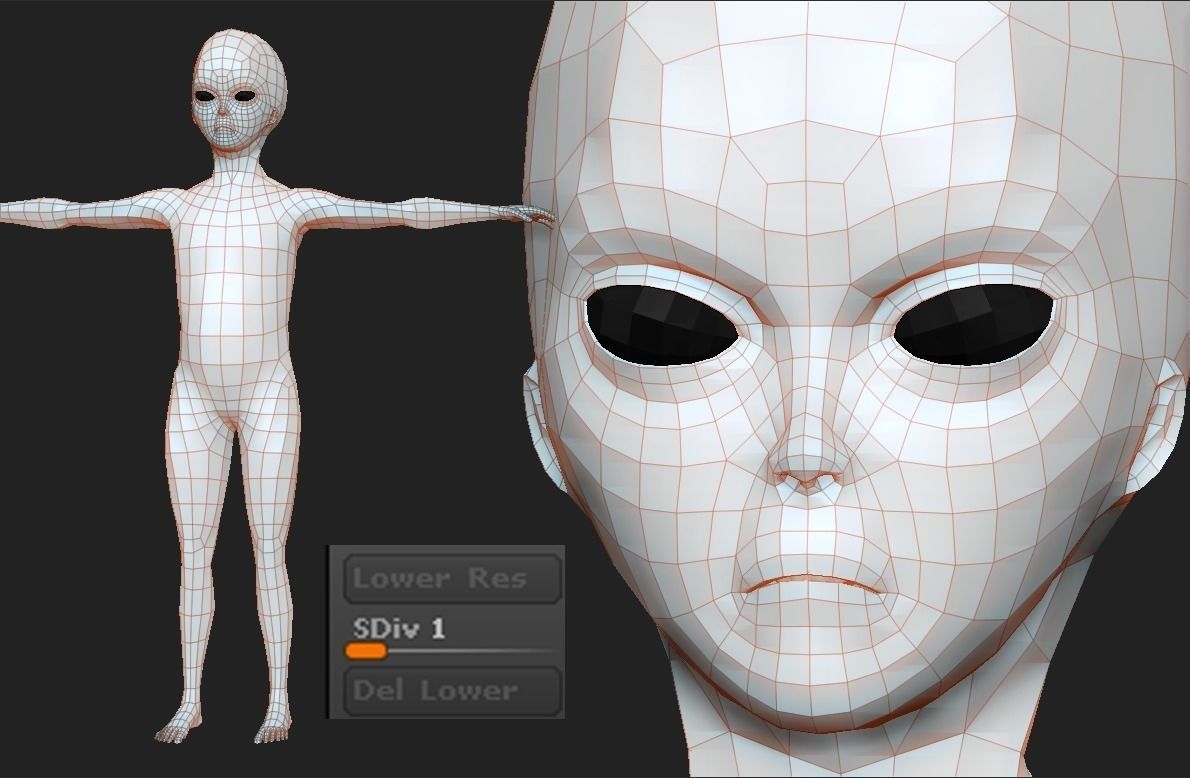 Realistic Alien 1 Sculpt 3D model_7