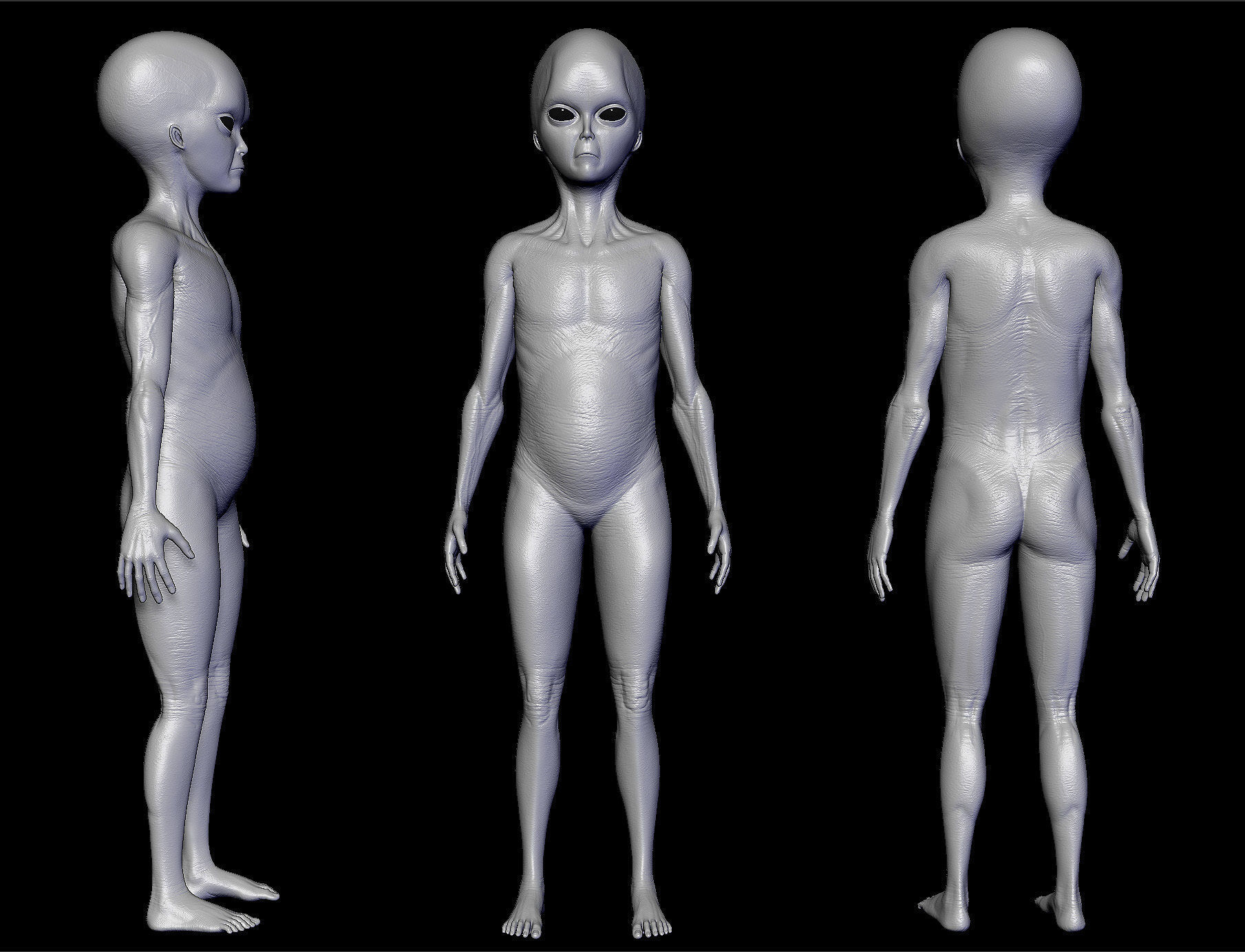 Realistic Alien 1 Sculpt 3D model_2