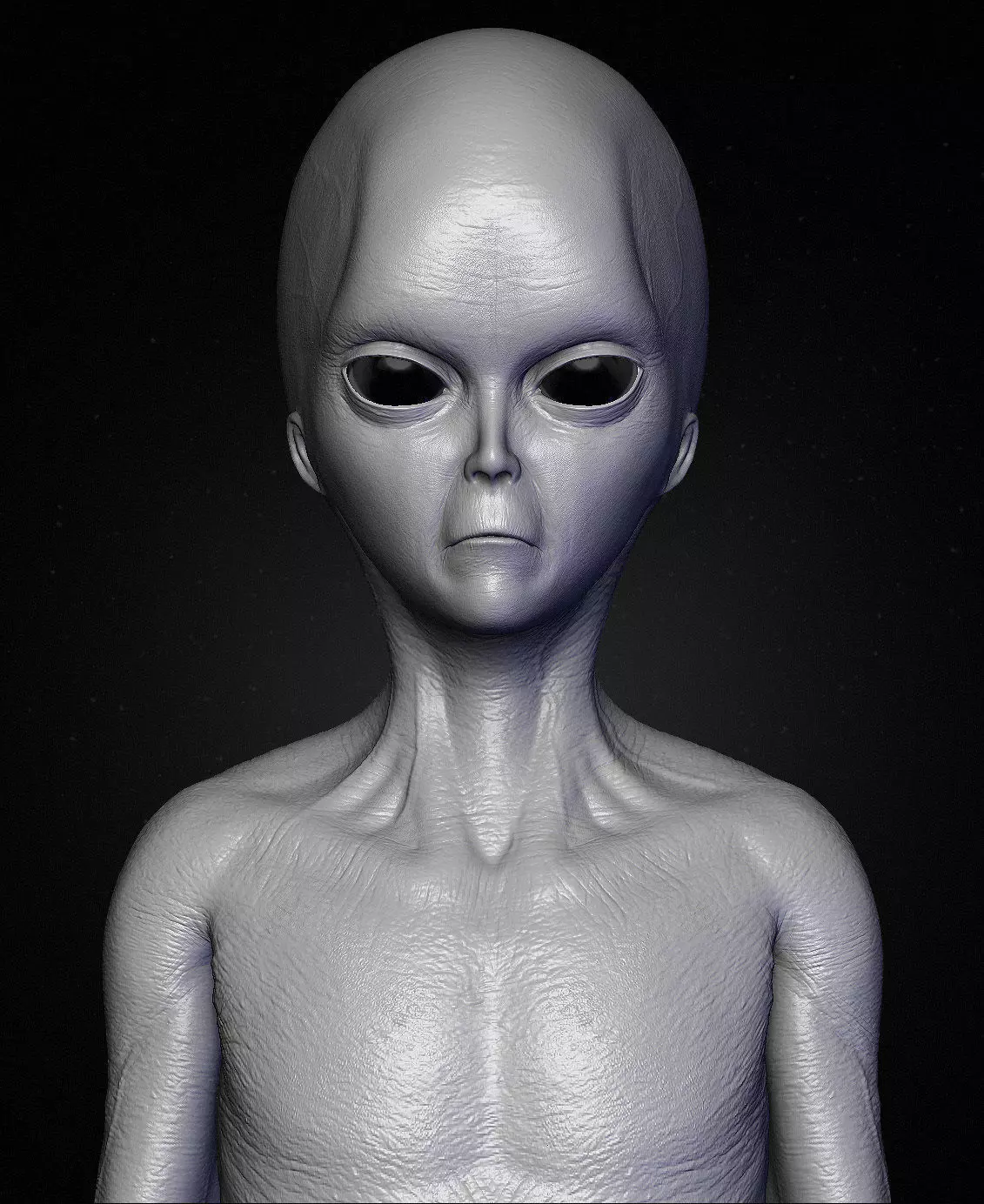 Realistic Alien 1 Sculpt 3D model_0