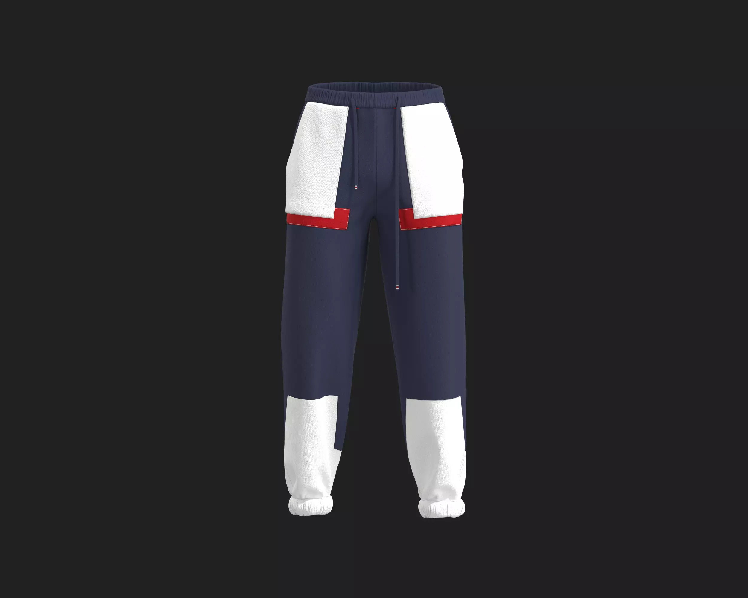 Mens jogger pant with color block 3D model