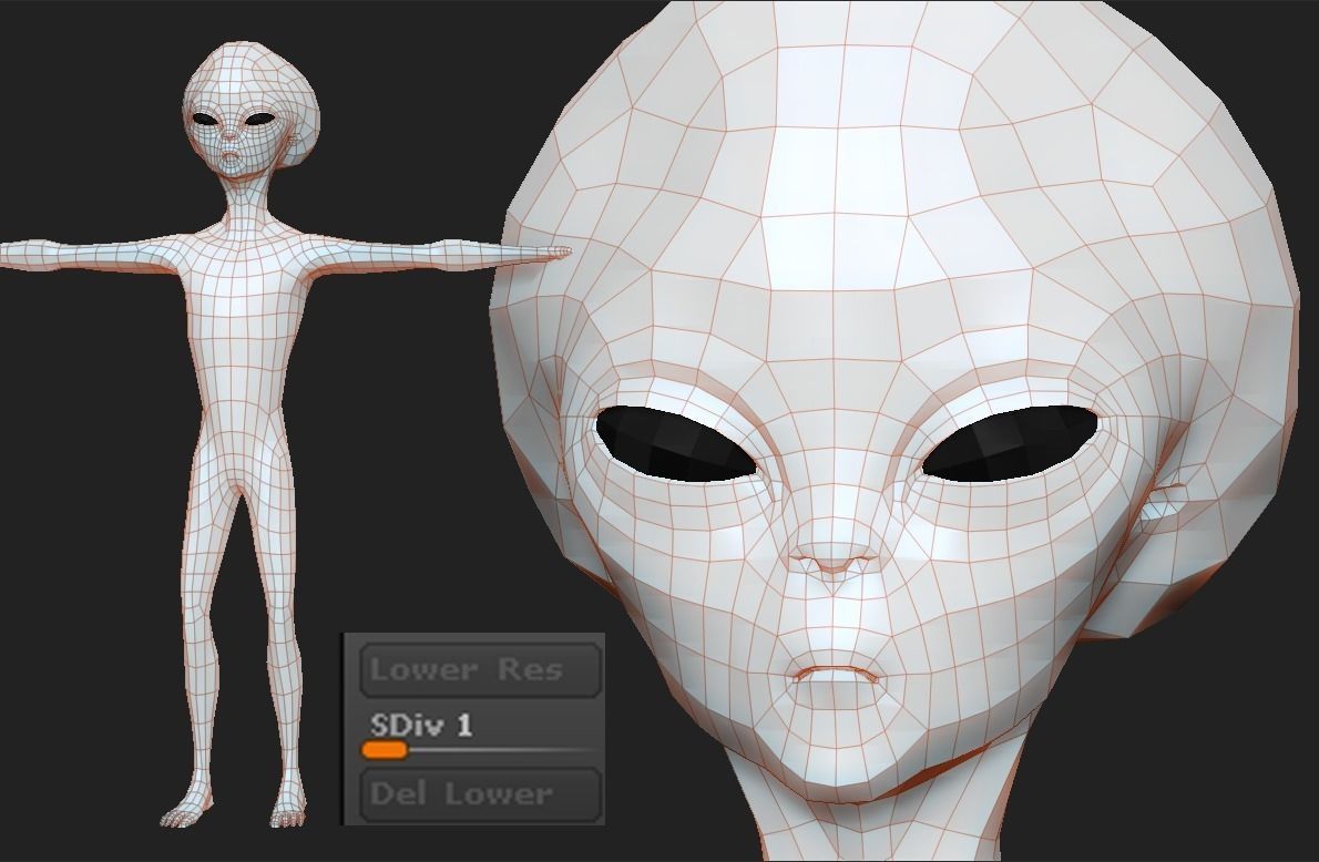 Realistic Alien 3 Sculpt 3D model_5
