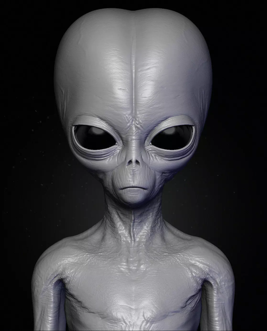 Realistic Alien 5 Sculpt 3D model_0
