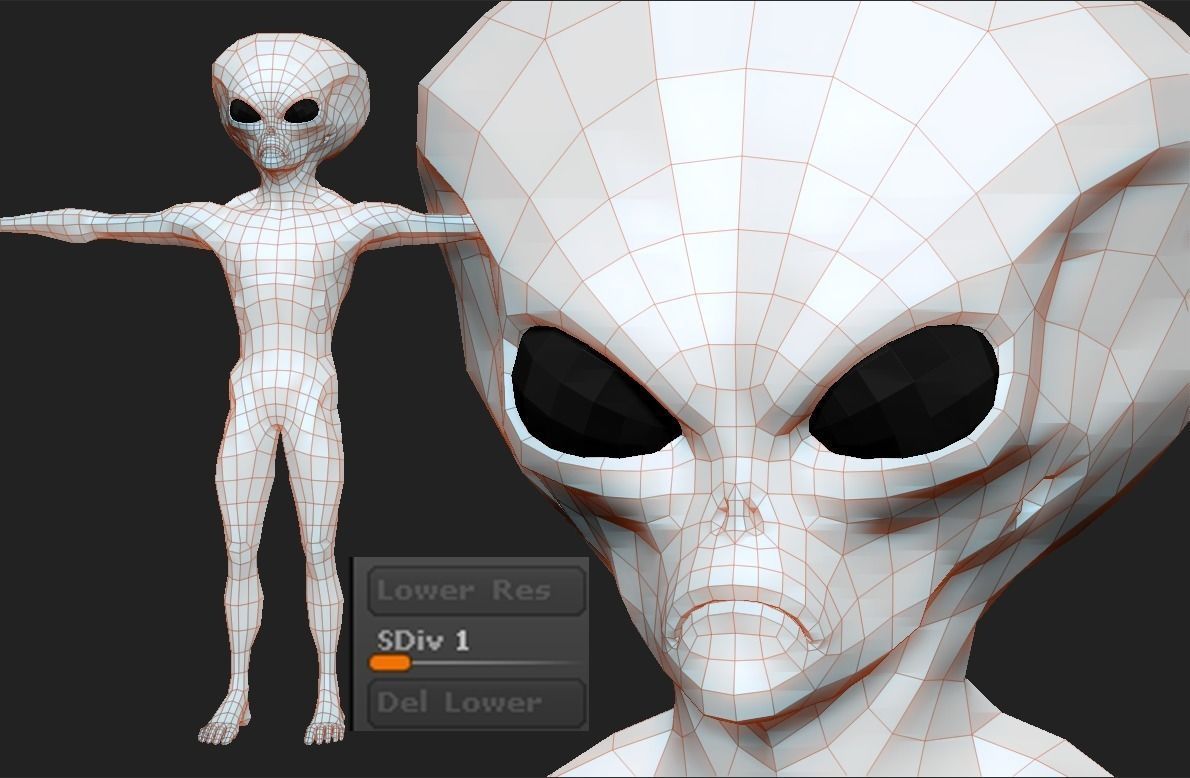 Realistic Alien 7 Sculpt 3D model_5