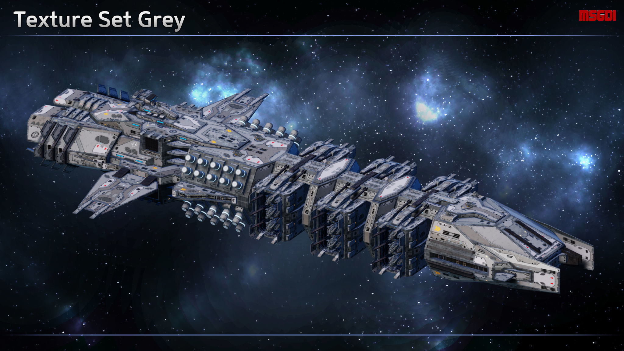 Spaceship Drone Carrier Low-poly 3D model_8