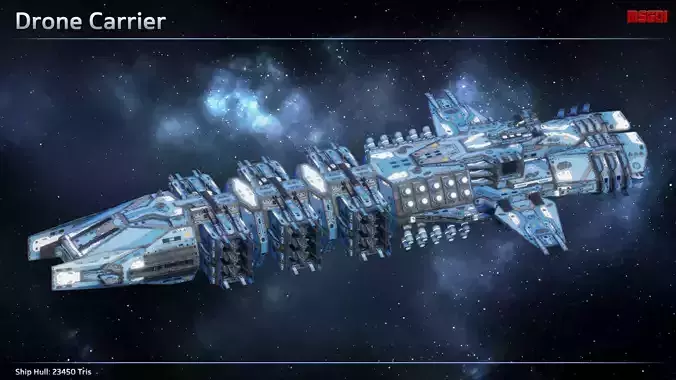 Spaceship Drone Carrier Low-poly 3D model Spaceship Drone Carrier Low-poly 3D model