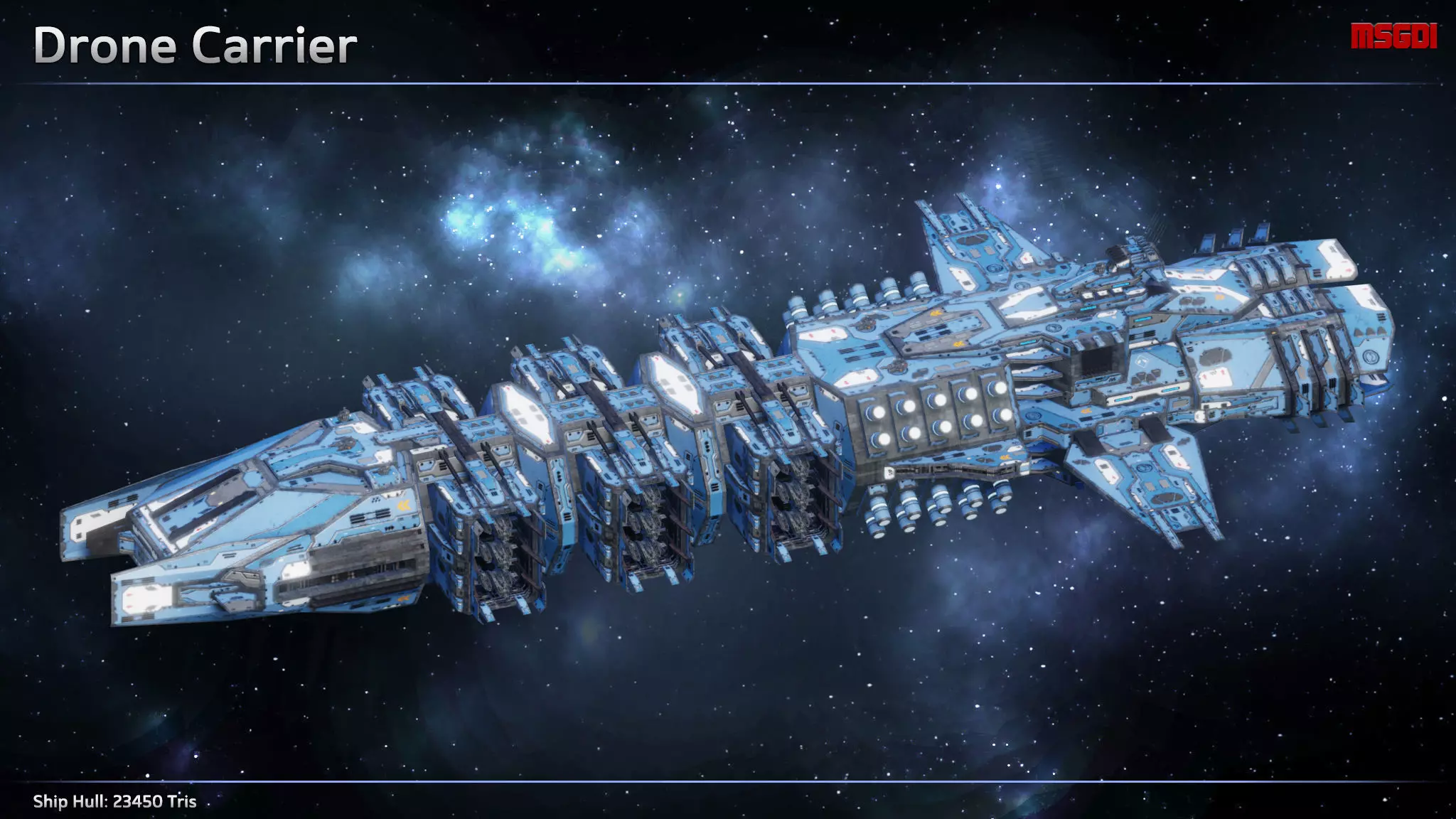 Spaceship Drone Carrier Low-poly 3D model_0