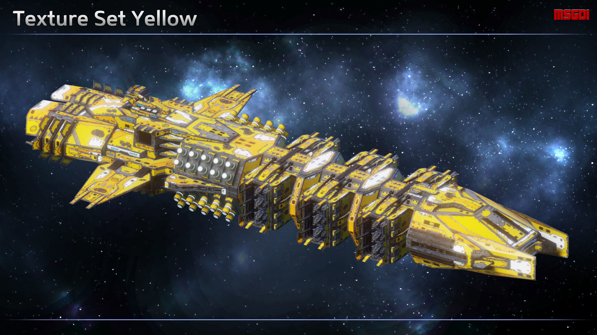 Spaceship Drone Carrier Low-poly 3D model_11