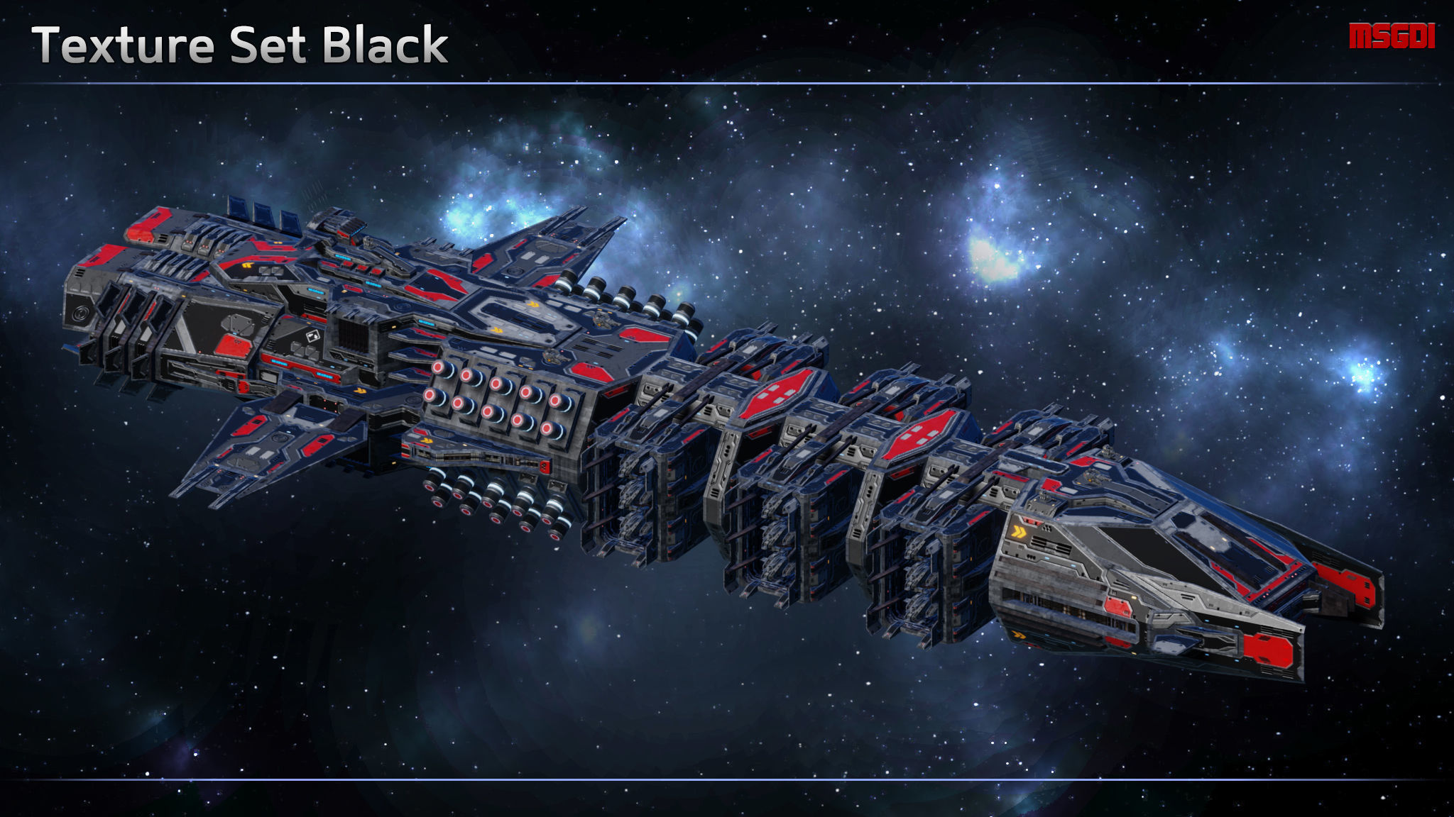 Spaceship Drone Carrier Low-poly 3D model_5