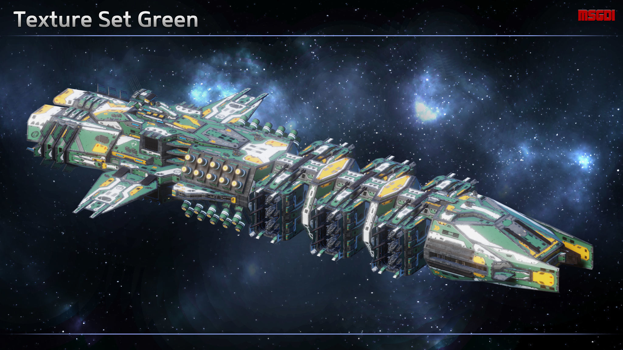 Spaceship Drone Carrier Low-poly 3D model_7