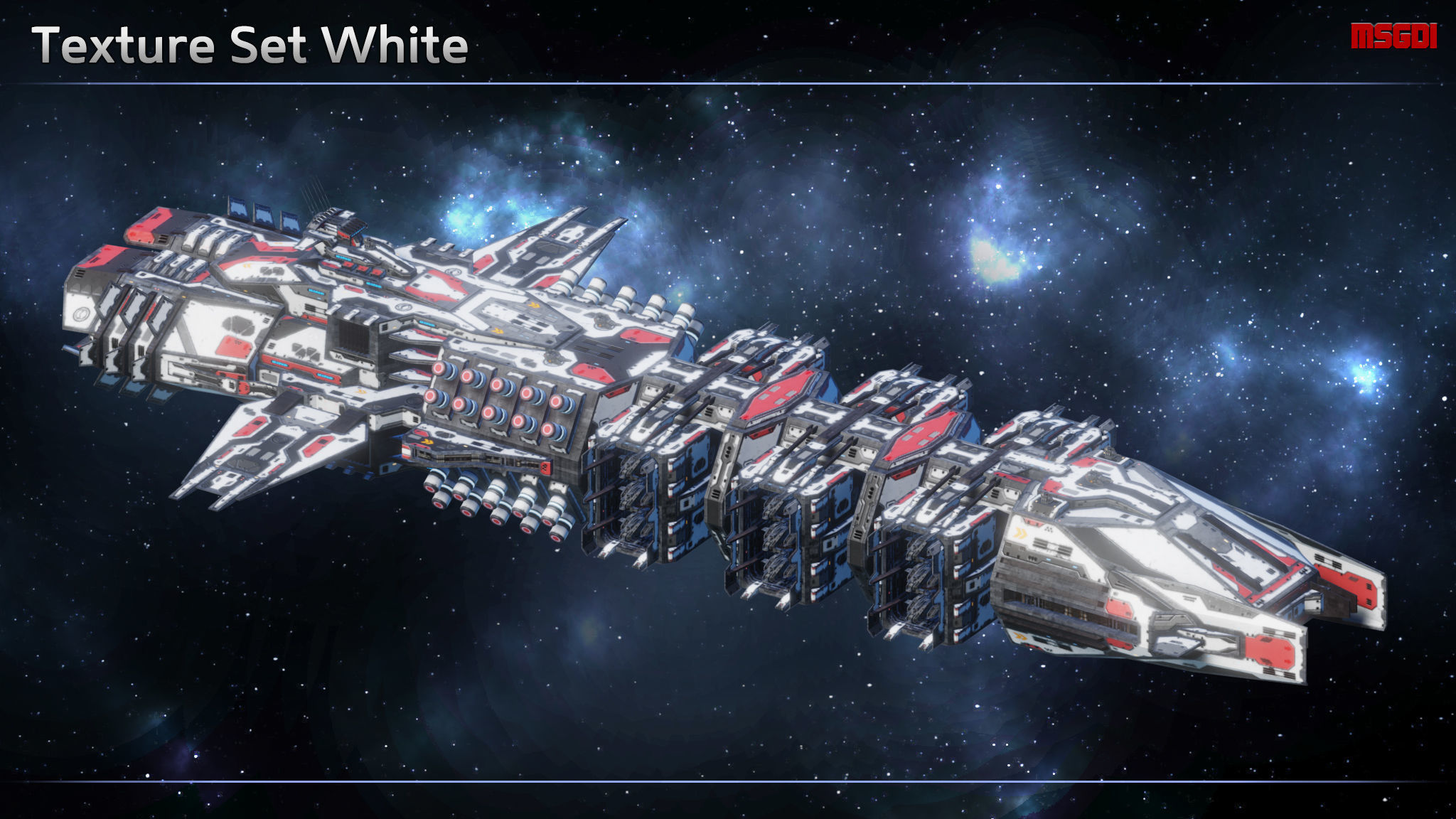 Spaceship Drone Carrier Low-poly 3D model_10